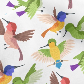 Colorful Hummingbird Flying Micro Fleece