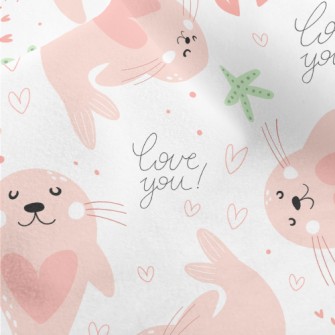 Cute Pink Seal Micro Fleece