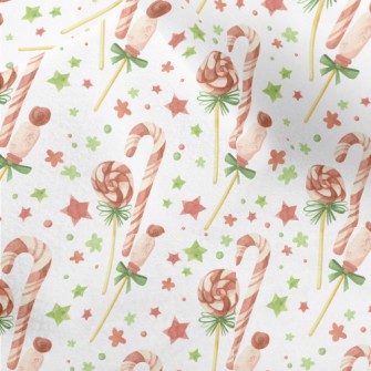 Christmas Candy And Canes Micro Fleece