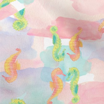 Two-color Seahorse In Watercol Micro Fleece