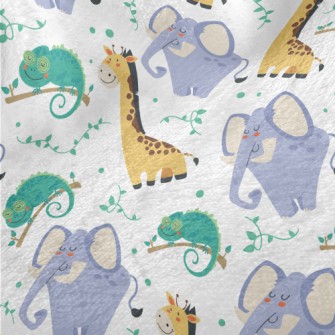 Jungle Animals Ready To Rest Minky