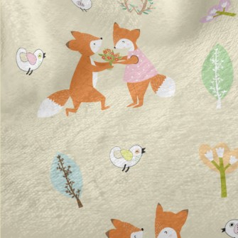 Sweet Happy Couple Foxes Minky