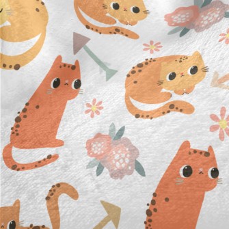 Warm-colored Cat Changing Post Minky