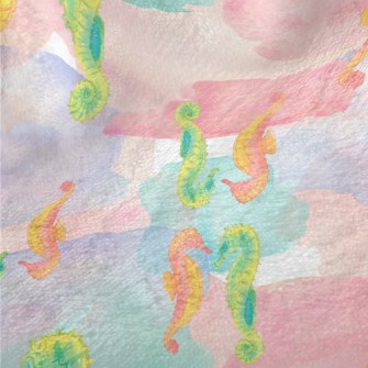 Two-color Seahorse In Watercol Minky