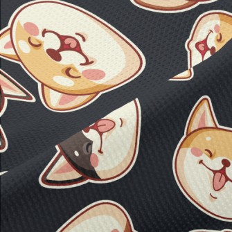 Cute Shiba Inu With A Big Smil Piqué