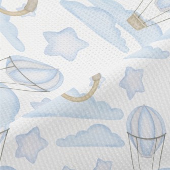 Hot Air Balloon In Blue Sky Wi Piqué