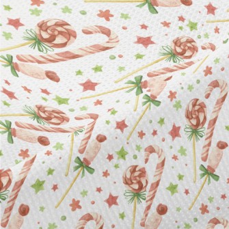 Christmas Candy And Canes Piqué