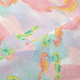 Two-color Seahorse In Watercol Piqué