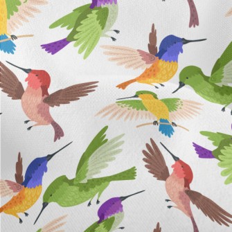 Colorful Hummingbird Flying Lightweight Performance Linen