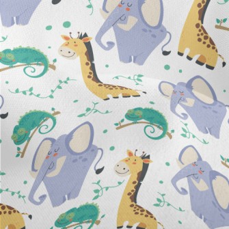 Jungle Animals Ready To Rest Lightweight Performance Linen
