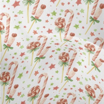Christmas Candy And Canes Lightweight Performance Linen