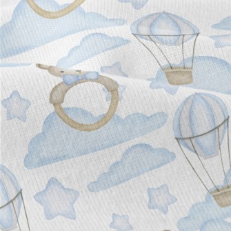 Hot Air Balloon In Blue Sky Wi Modern Jersey