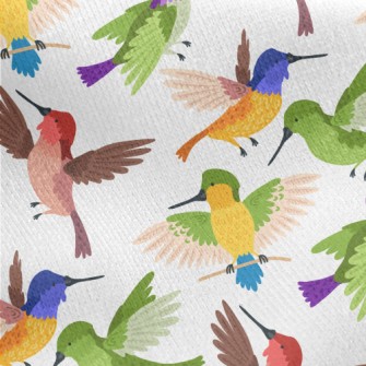 Colorful Hummingbird Flying Jersey Backed Fleece