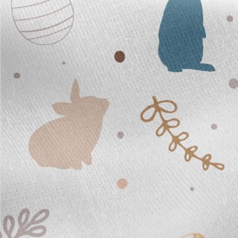 Easter Eggs And Bunny Jersey Backed Fleece