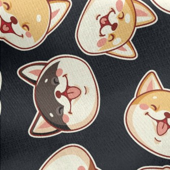 Cute Shiba Inu With A Big Smil Jersey Backed Fleece