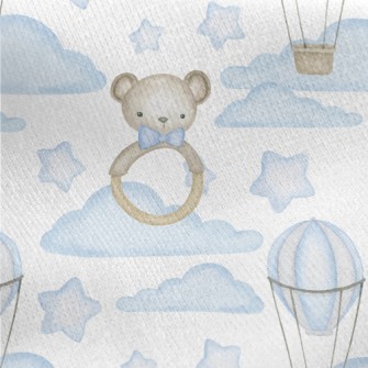 Hot Air Balloon In Blue Sky Wi Jersey Backed Fleece