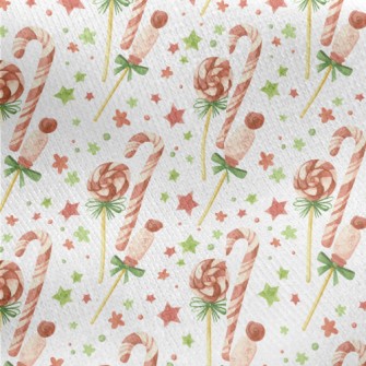 Christmas Candy And Canes Jersey Backed Fleece