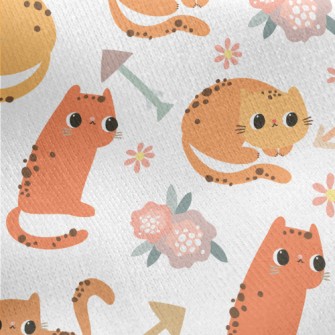 Warm-colored Cat Changing Post Jersey Backed Fleece