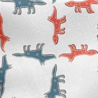 Funny Two-toned Wolf Jersey Backed Fleece