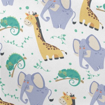 Jungle Animals Ready To Rest Pongee