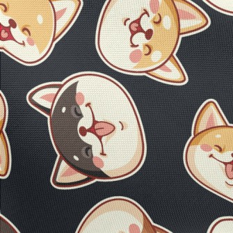 Cute Shiba Inu With A Big Smil Pongee