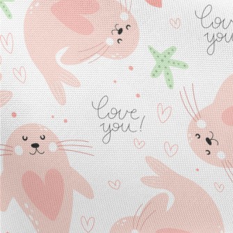 Cute Pink Seal Pongee