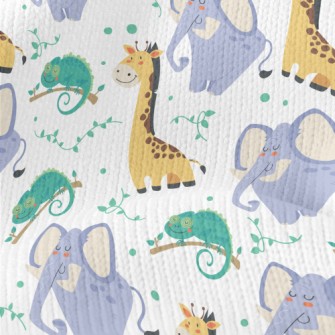 Jungle Animals Ready To Rest Stretch Jersey