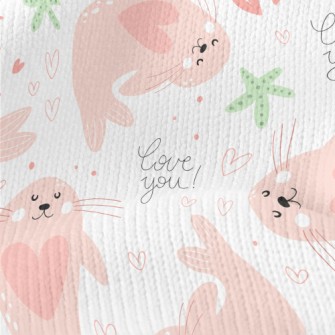 Cute Pink Seal Stretch Jersey