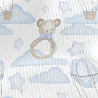 Hot Air Balloon In Blue Sky Wi Stretch Jersey