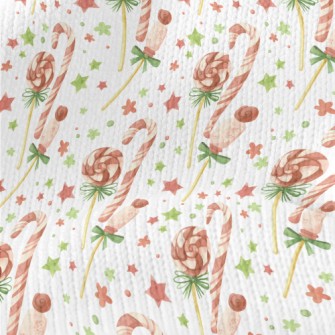 Christmas Candy And Canes Stretch Jersey