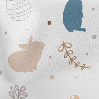 Easter Eggs And Bunny Lightweight Cotton Poplin