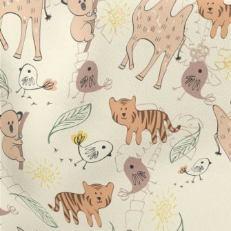 Wild Animal With A Shy Smile Lightweight Cotton Poplin