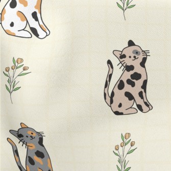 Mix Cat With Head Tilted Lightweight Cotton Poplin