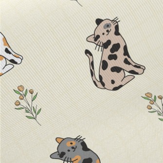 Mix Cat With Head Tilted Midweight Cotton Poplin