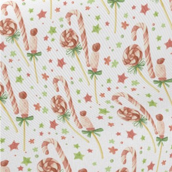 Christmas Candy And Canes Midweight Cotton Poplin