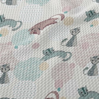 Naughty Cat With Unique Painti Birdseye Piqué