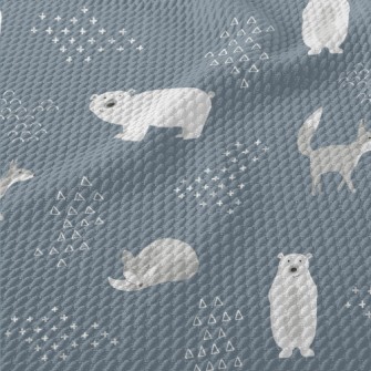 Minimalist Style Fox And Bear Birdseye Piqué