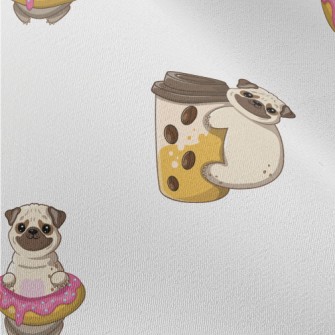 Pug Running Around Chiffon