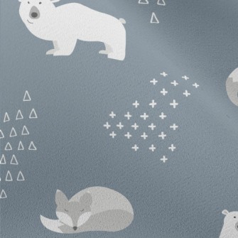 Minimalist Style Fox And Bear Chiffon