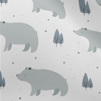 Big Gray Bear Beside Pine Tree Chiffon