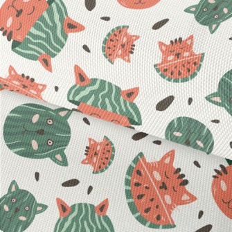 Fusion Of Cat And Watermelon Waterproof Oxford
