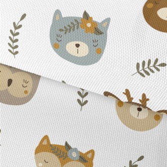 Cute Animals Wearing Wreaths Waterproof Oxford