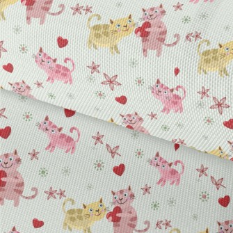 Cute Cat Sharing Love Waterproof Oxford