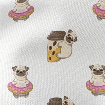 Pug Running Around Waterproof Canvas