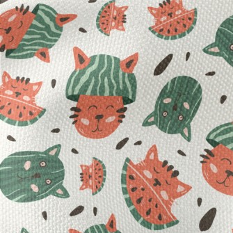 Fusion Of Cat And Watermelon Waterproof Canvas
