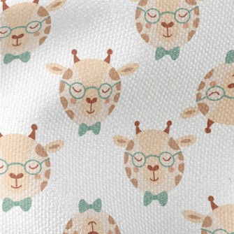 Giraffe Wearing Glasses And Bo Waterproof Canvas