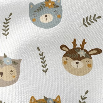 Cute Animals Wearing Wreaths Waterproof Canvas