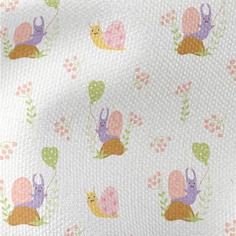 Playful Snail Holding A Balloo Waterproof Canvas