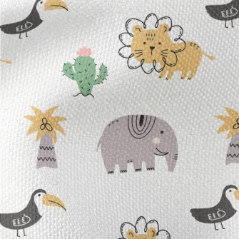 African Birds And Large Animal Waterproof Canvas
