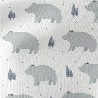 Big Gray Bear Beside Pine Tree Waterproof Canvas
